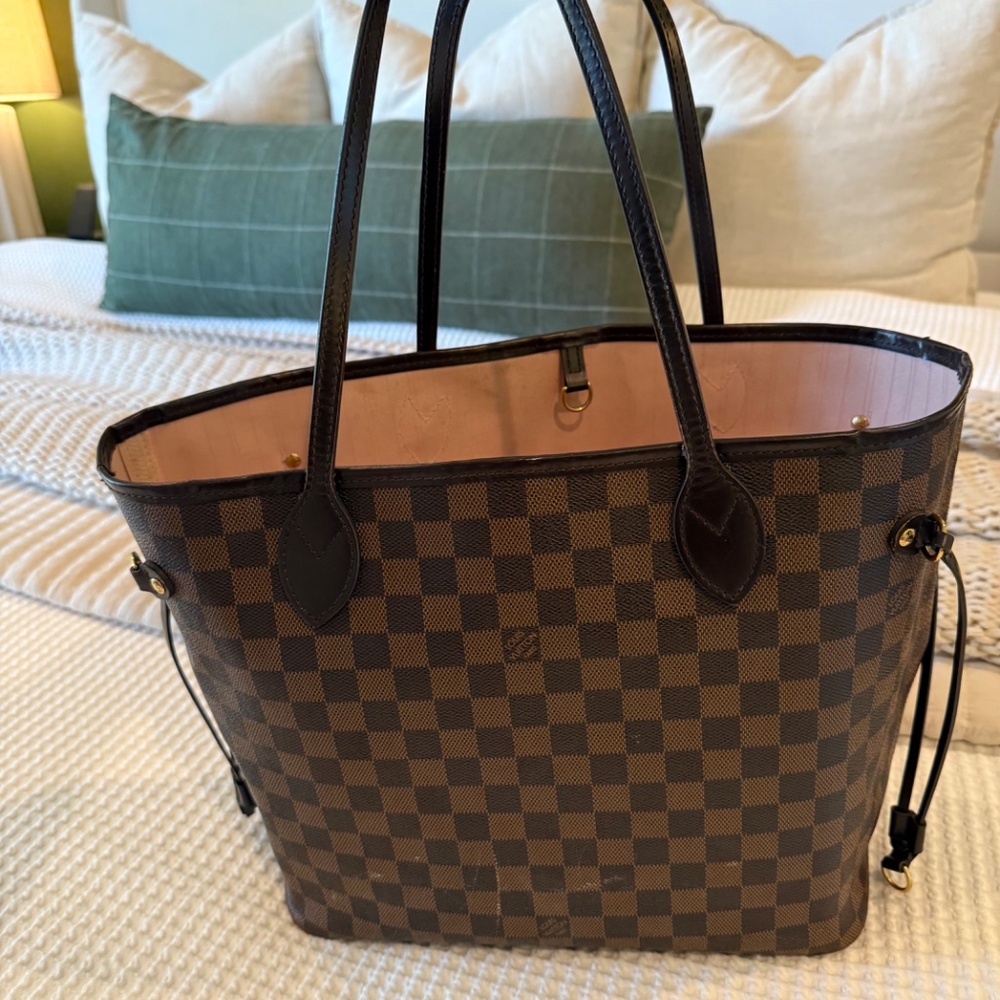 Authentic Louis Vuitton Neverfull MM rose ballerine - Picture 2 of 14